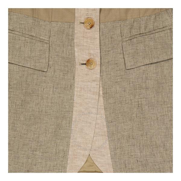 버버리 버버리 Burberry Wool Cashmere And Linen Waistcoat In Pecan Melange 4564572