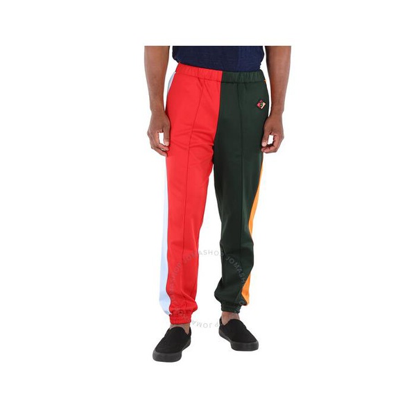버버리 버버리 Burberry Runway Mens Green Bi-color Plain Cotton Logo Pants 4559625