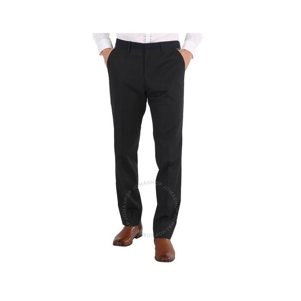 버버리 버버리 Burberry Mens Charcoal Classic-Fit-Panelled Wool Tailored Trousers 8028475