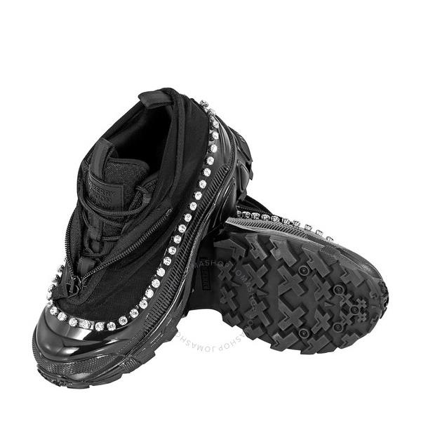 버버리 버버리 Burberry Black Crystal Detail Mesh Nylon And Suede Arthur Low-top Sneakers 8024805