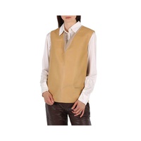 버버리 Burberry Bonded Soft Fawn Lambskin And Wool Oversized Vest 4562587