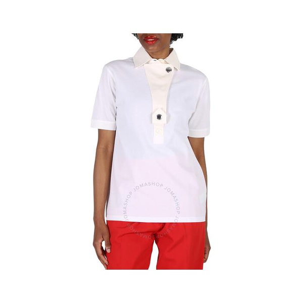 버버리 버버리 Burberry Ladies White Cotton Polo Shirt 4567630