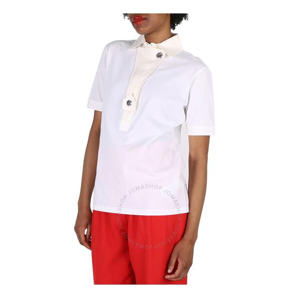 버버리 버버리 Burberry Ladies White Cotton Polo Shirt 4567630