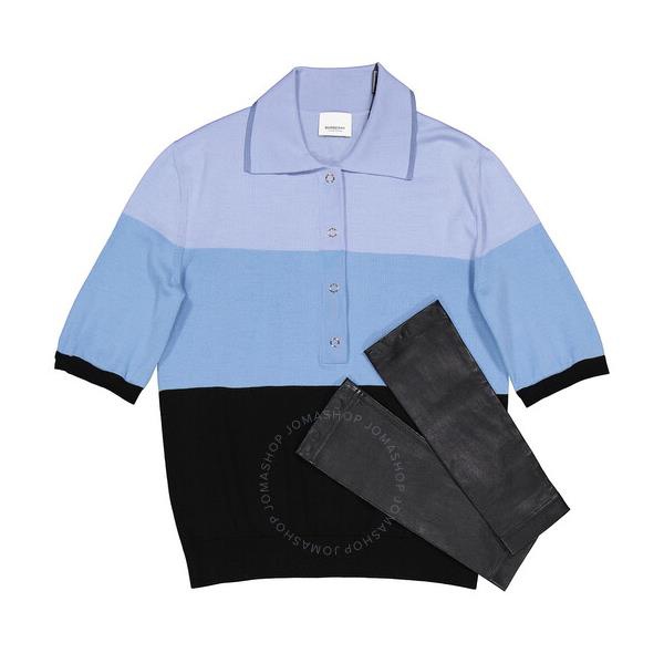 버버리 버버리 Burberry Ladies Blue Long Sleeve Polo Shirt 4548471