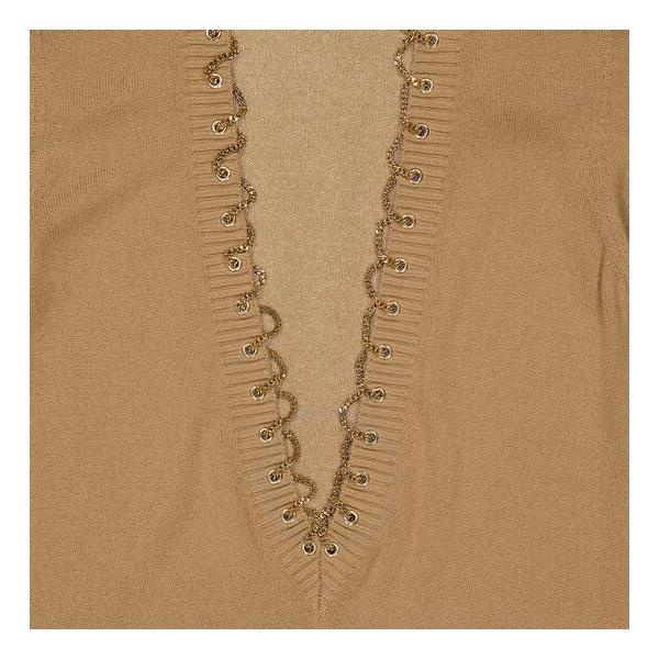 버버리 버버리 Burberry Ladies Camel Chain Detail Cashmere Sweater 4562592
