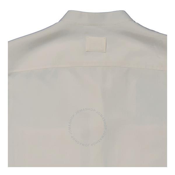 버버리 버버리 Burberry Neutral White Suziesl Crepe De Chine Logo Detail Sleeveless Silk Shirt 8044673