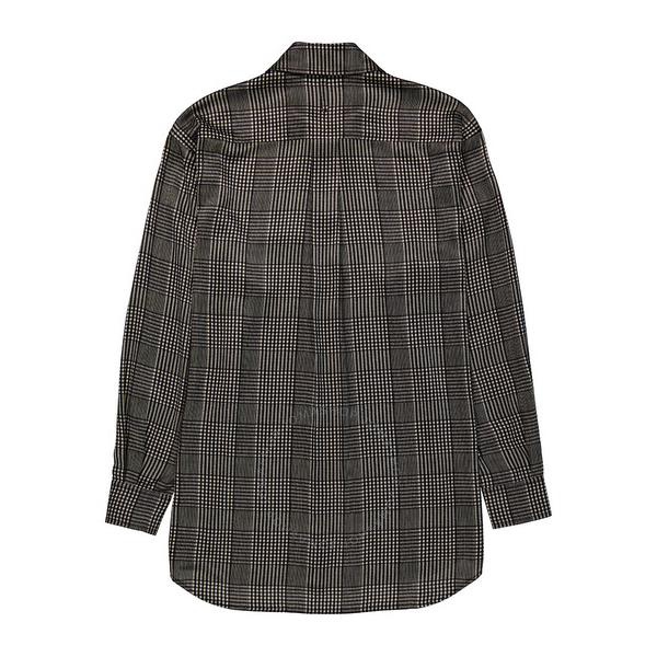 버버리 버버리 Burberry Ladies Monochrome Carlota Checked Long-Sleeve Silk Shirt 8030903