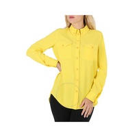 버버리 Burberry Ladies Pale Tulip Yellow Long-Sleeve Button-Down Classic Shirt 8046836