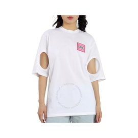 버버리 Burberry Optic White Oversized Cut-out Sleeves T-shirt 4564082