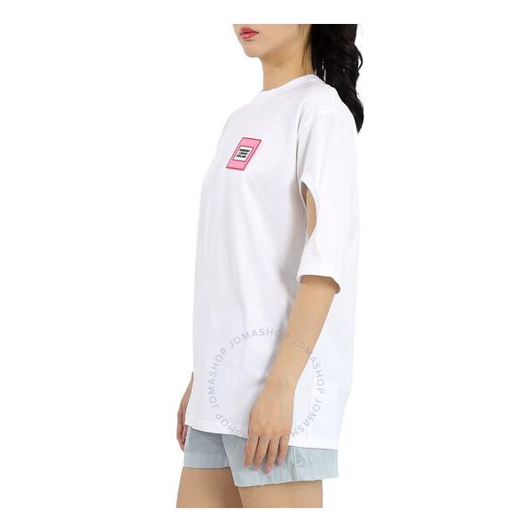 버버리 버버리 Burberry Optic White Oversized Cut-out Sleeves T-shirt 4564082