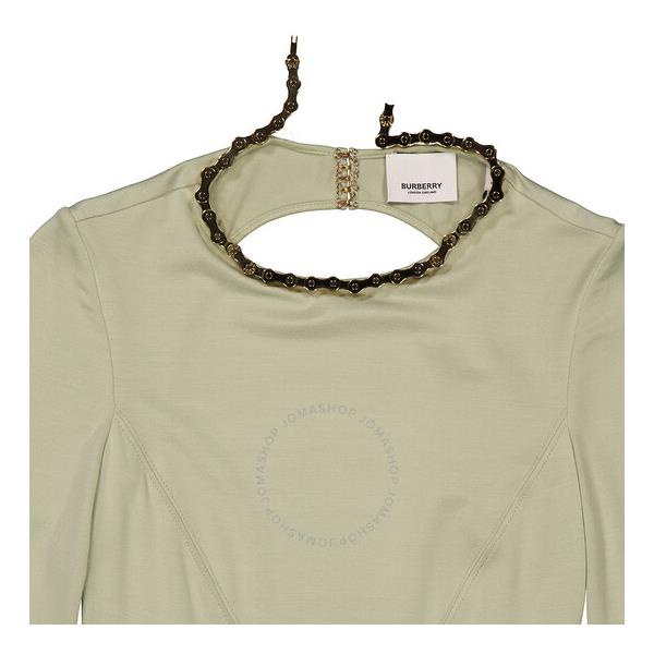 버버리 버버리 Burberry Open-back Stretch Silk And Crepe Pleated Chain Detail Dress 4548422