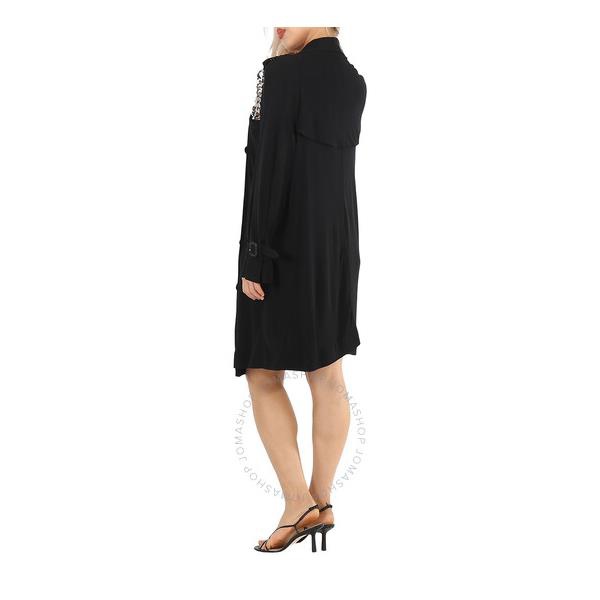 버버리 버버리 Burberry Black Deconstructed Crepe Trench Coat Dress 4562512
