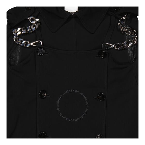 버버리 버버리 Burberry Black Deconstructed Crepe Trench Coat Dress 4562512