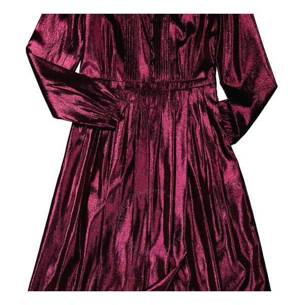 버버리 버버리 Burberry Metallic Long Sleeve Pleated Dress 4067651