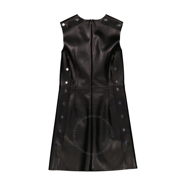 버버리 버버리 Burberry Black Faux Leather Embellished Eyelet Mini Dress 8024062