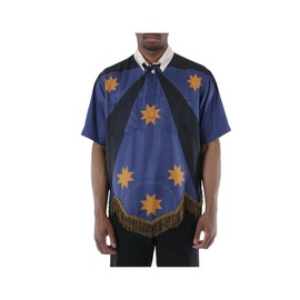 버버리 Burberry Bullion Fringing Geometric Print Silk Tunic Shirt 8045390
