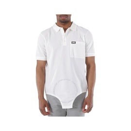 버버리 Burberry Optic White Cut-Out Hem Reconstructed Cotton Polo Shirt 4563743