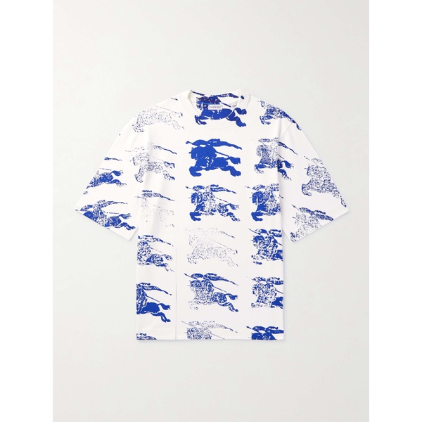 버버리 버버리 BURBERRY Logo-Print Cotton-Blend T-Shirt 1647597323675808