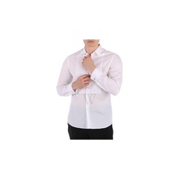 버버리 Burberry MEN'S White Cotton Poplin Embellished Dress Shirt 8026163