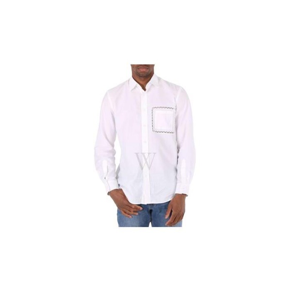 버버리 버버리 Burberry Optic White Cotton Poplin Classic Fit Lace Detail Oxford Shirt 4562976