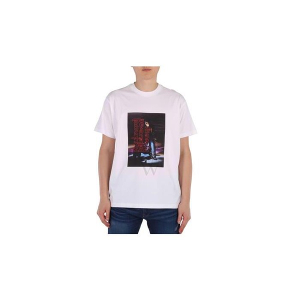 버버리 버버리 Burberry MEN'S Optic White Photo Print Cotton T-Shirt 4565697