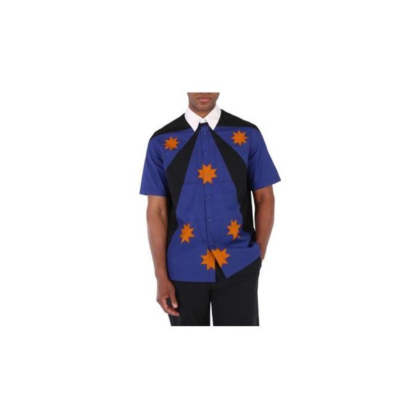 버버리 버버리 Burberry MEN'S Bright Navy Short-Sleeve Star Detail Shirt 8045477