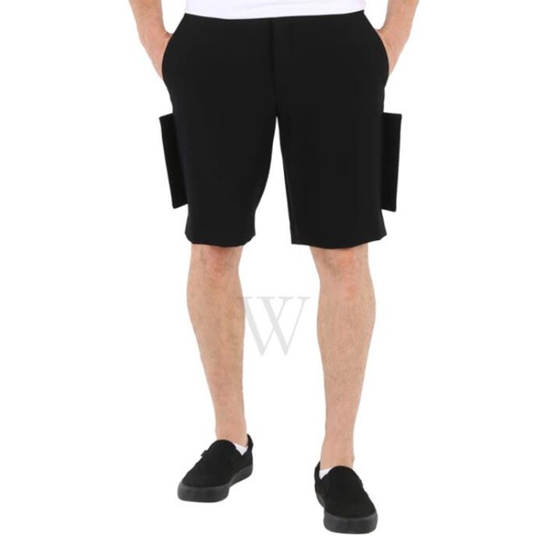 버버리 버버리 Burberry MEN'S Black Panel-Detail Tailored Shorts 8045410