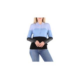 버버리 Burberry Ladies Blue Long Sleeve Polo Shirt 4548471