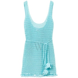 버버리 Burberry Ladies Bright Topaz Blue Crochet Mini Dress 8071640