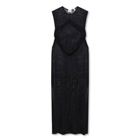 버버리 Burberry Ladies Black Side-Slit Sheer Maxi Dress 8054419