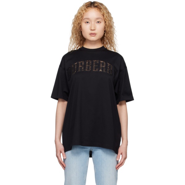 버버리 버버리 Burberry Black Oversized T-Shirt 231376F110014