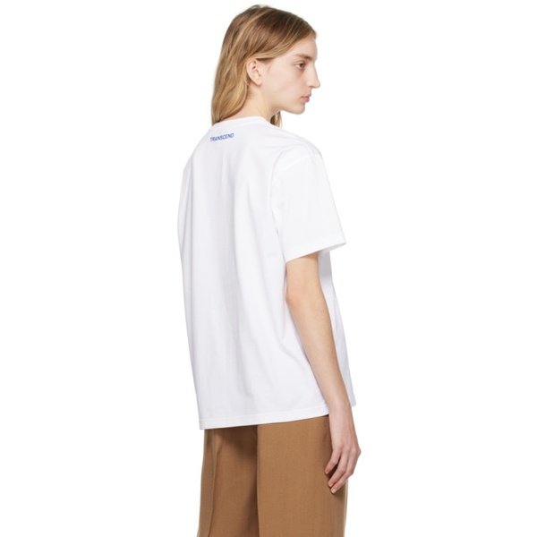 버버리 버버리 Burberry White Print T-Shirt 231376F110017