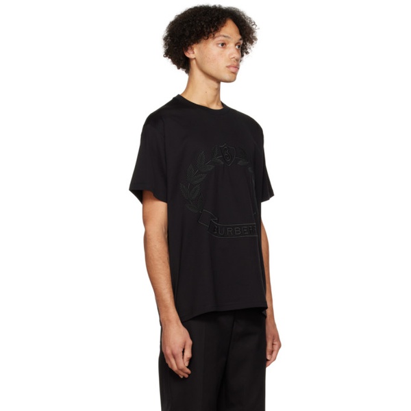 버버리 버버리 Burberry Black Oak Leaf Crest T-Shirt 222376M213036