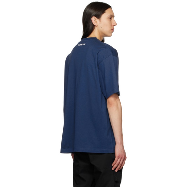 버버리 버버리 Burberry Blue Printed T-Shirt 231376M213046