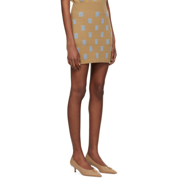 버버리 버버리 Burberry Tan Monogram Miniskirt 231376F090009