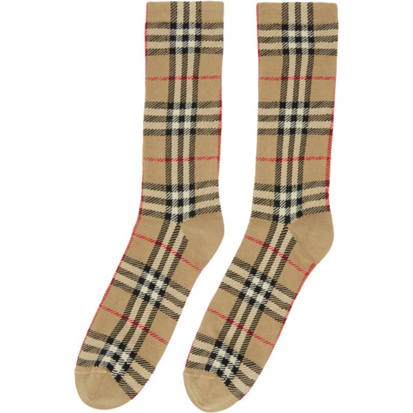 버버리 버버리 Burberry Beige Vintage Check Socks 232376M220001