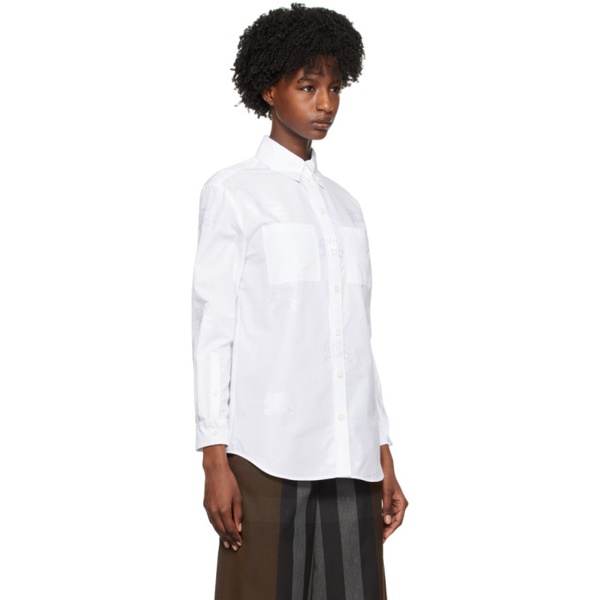 버버리 버버리 Burberry White Patterned Shirt 231376F109014