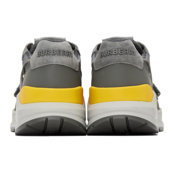 버버리 버버리 Burberry Gray Vintage Check Sneakers 231376M237000