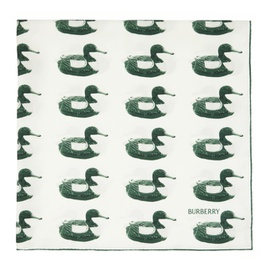버버리 Burberry Green & White Duck Print Scarf 232376F029008