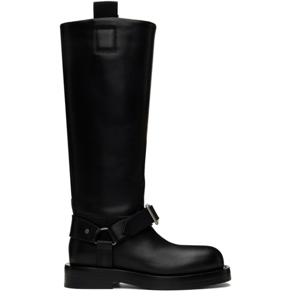 버버리 버버리 Burberry Black Saddle Tall Boots 232376F114006
