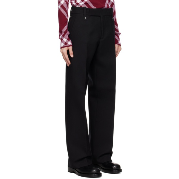 버버리 버버리 Burberry Black Three-Pocket Trousers 232376M191013