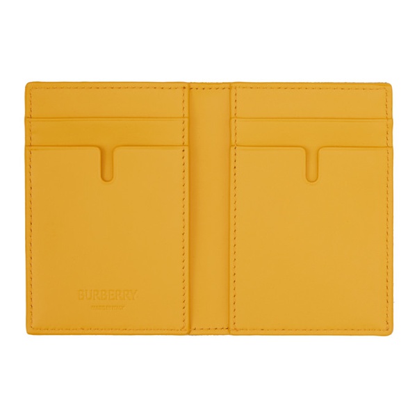 버버리 버버리 Burberry Yellow Check Folding Card Holder 241376M163001