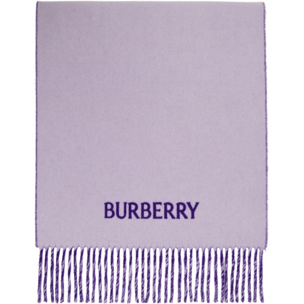 버버리 버버리 Burberry Purple EKD Cashmere Reversible Scarf 241376F028016