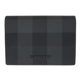 버버리 Burberry Black & Gray Check Card Holder 241376M163014
