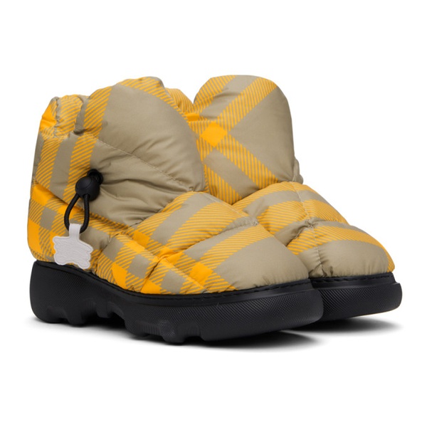 버버리 버버리 Burberry Yellow Check Pillow Boots 232376F113007