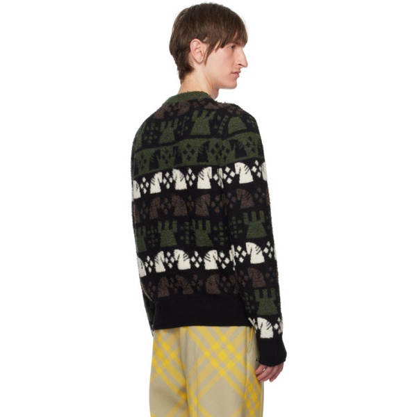 버버리 버버리 Burberry Green & Black Jacquard Sweater 232376M201003