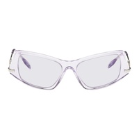 버버리 Burberry Purple Geometric Cat-Eye Acetate Sunglasses 241376F005036