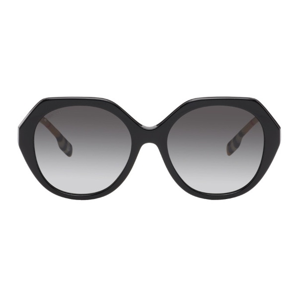 버버리 버버리 Burberry Black Round Sunglasses 241376F005049