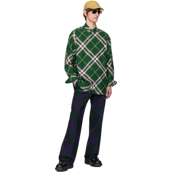 버버리 버버리 Burberry Green Check Shirt 241376M192019