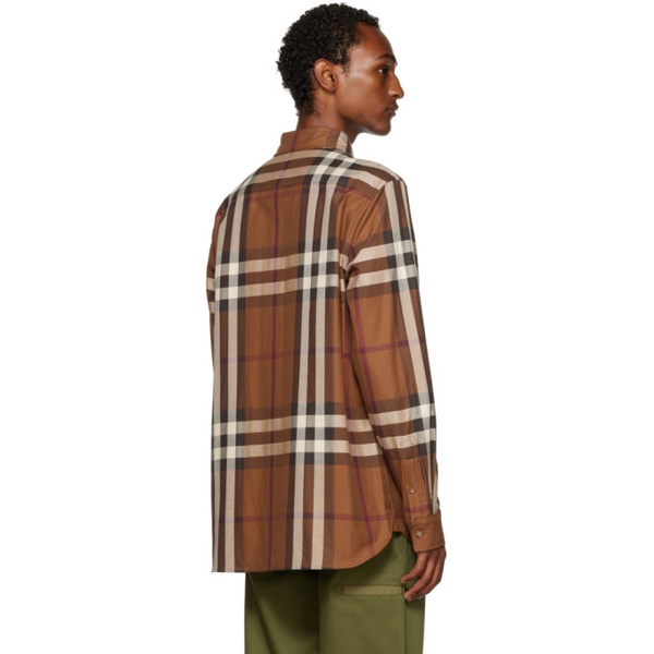 버버리 버버리 Burberry Brown Treharris Shirt 222376M192013